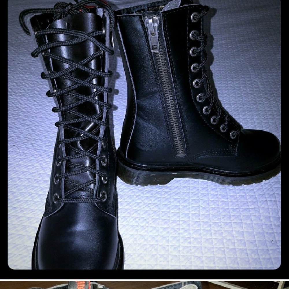 Demonia vegan leather combat boots